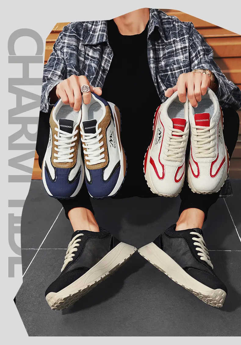 Baskets Forrest Gump pour hommes, petites chaussures blanches, chaussures d'étudiant polyvalentes à plateforme_voghion.com