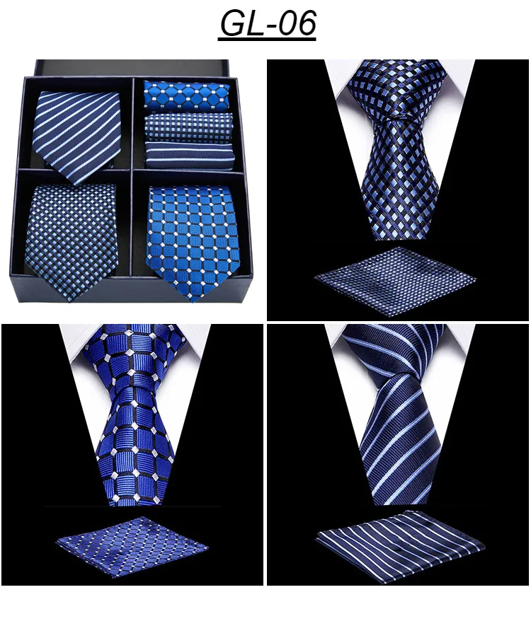 Rusetit Miesten Solmiosarja Klassinen 7,5 cm Solmio ja Keltainen Vihreä Musta Paisley Pocket Square Miehille Häät_voghion.com