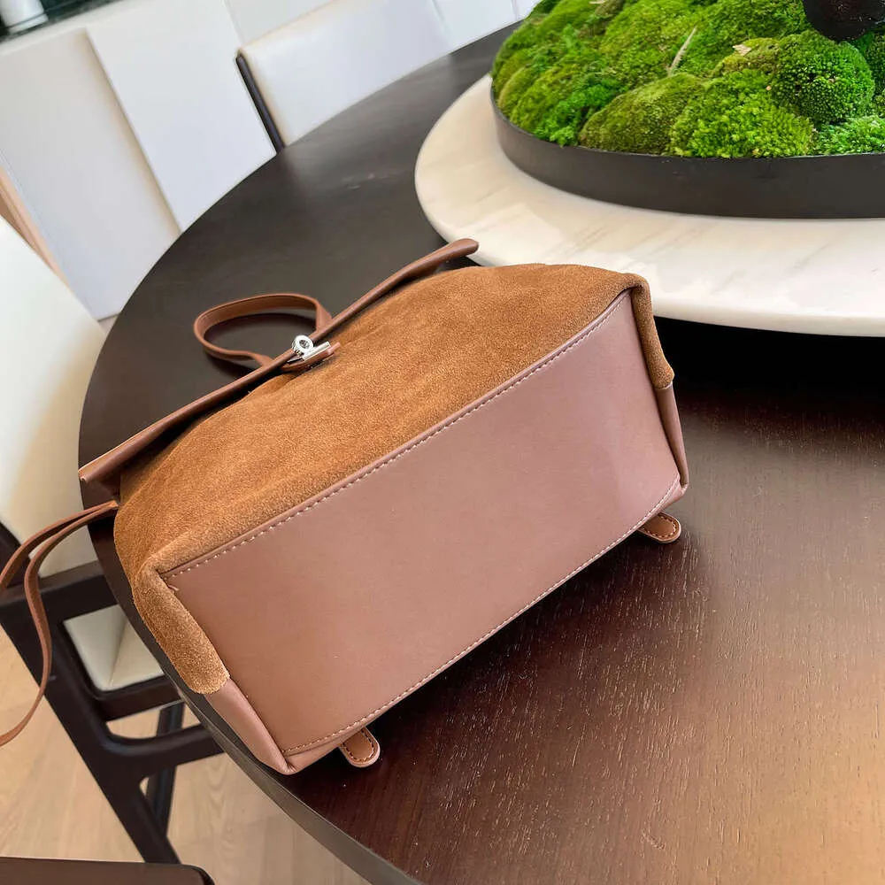 Sac à dos rétro décontracté pour femme, nouvelle collection automne-hiver, multicouches, en daim mat + cuir de vache fendu, pour les déplacements quotidiens_voghion.com