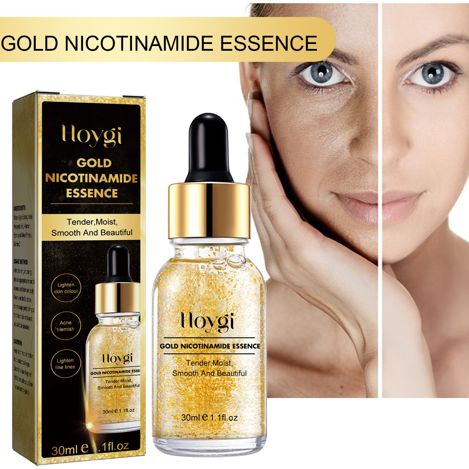Hoygi Nicotinamide Essence kann Flecken und feine Linien aufhellen und stumpfe, weiße und zarte Haut reparieren._voghion.com