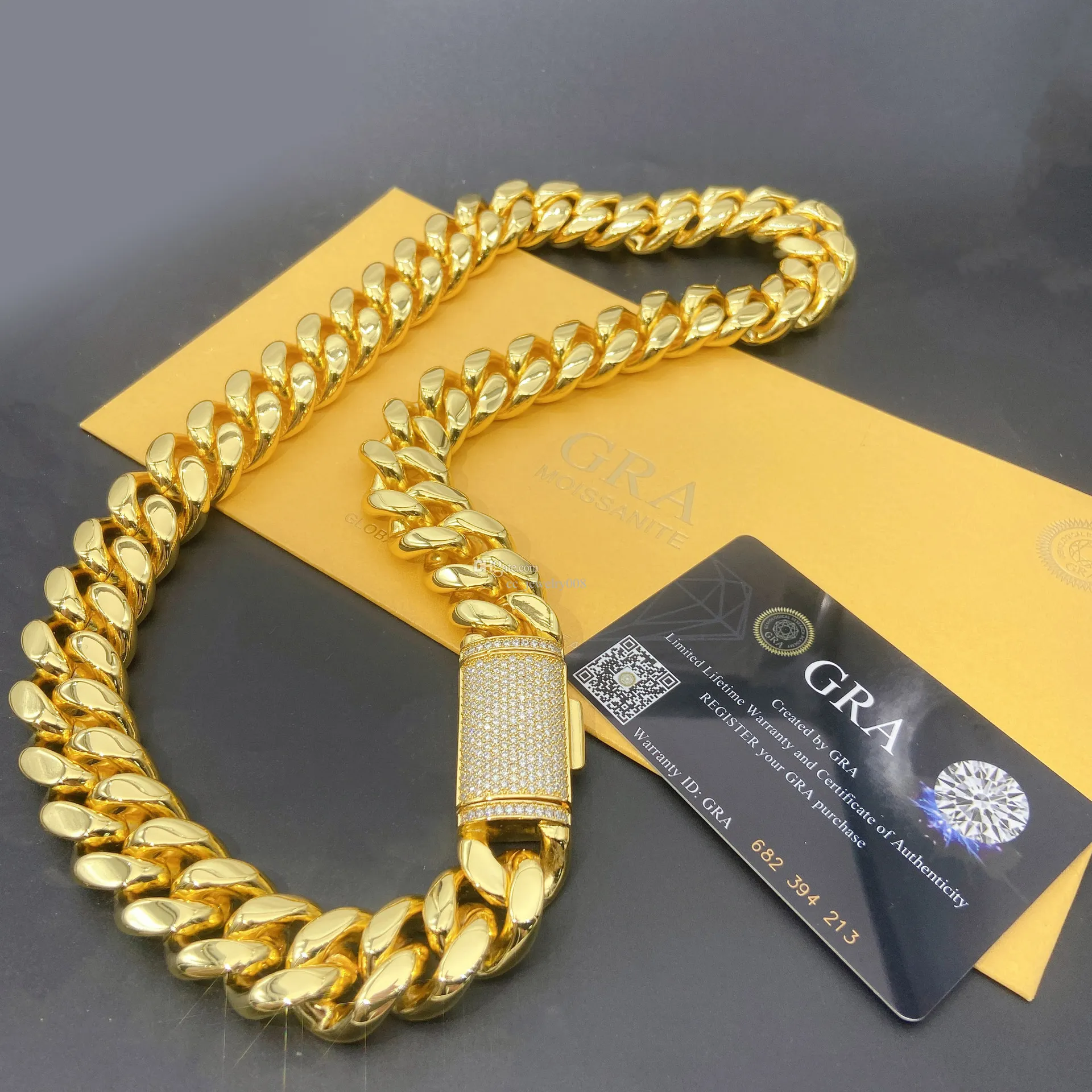 Miami kubai link designer férfi karkötő 12 mm-es és 14 mm-es széles arany lánc mikroberakásos moissanit gyémánttal csatban rapper csípődíszítéssel_voghion.com