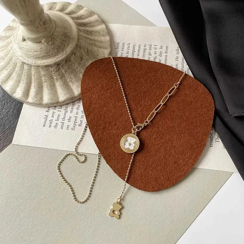 Collane con ciondolo carine per le donne, collana girocollo con orso in stile coreano, accessori per gioielli in acciaio inossidabile_voghion.com