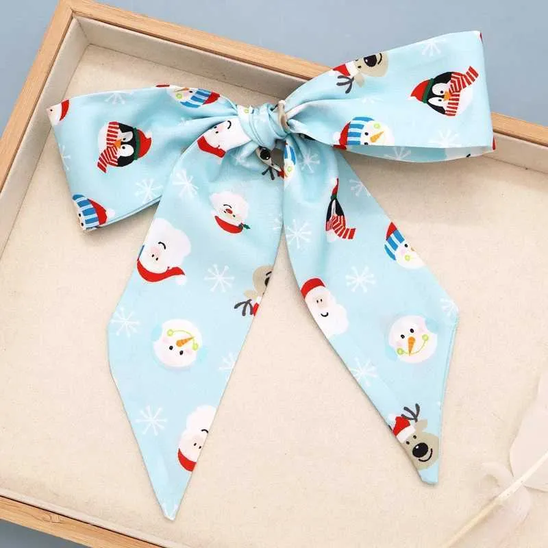 Coffret cadeau avec ruban et nœud pour foulard en soie de la série Noël Y241121_voghion.com