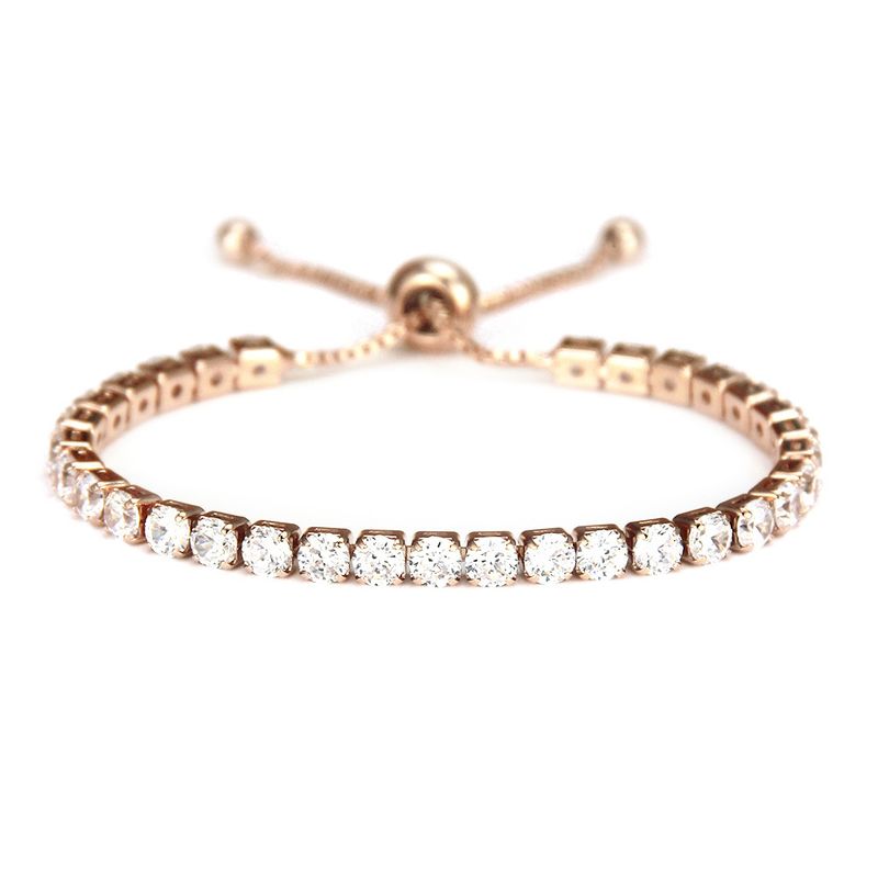 Adjustable Zirconia Bracelet With Copper Inlay And Crystals_voghion.com