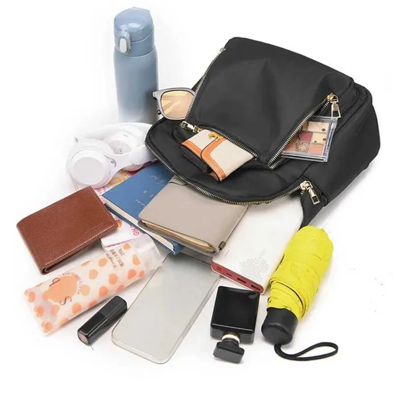 Mini Mochila Oxford Feminina de Tecido Impermeável Mochila de Viagem Casual Estudante Escola Ba241116_voghion.com