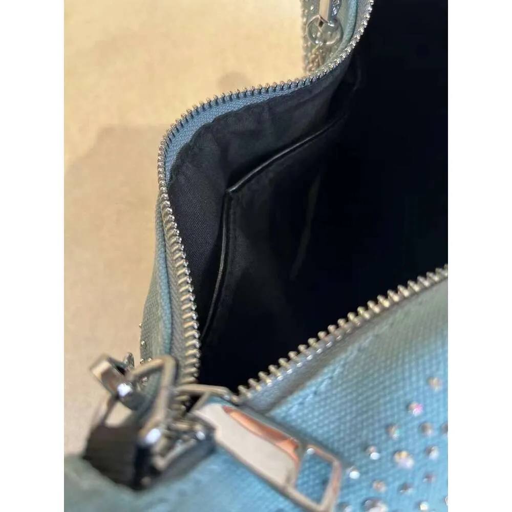 Same Style As Blogger Women's Party Dia Denim 2024 New Fashion Design Chain Crossbody Bag Single Shoulder Pouch Blue_voghion.com