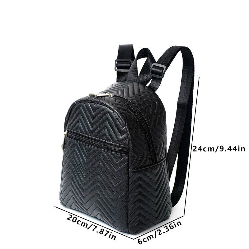 Funktioneller, gesteppter Mini-Rucack mit Chevron-Muster für Damen_voghion.com