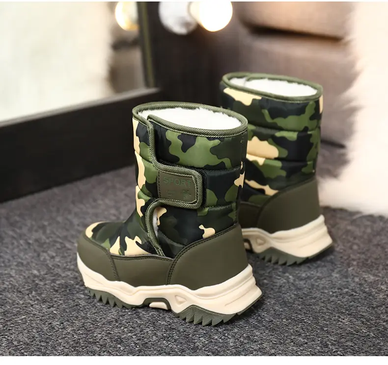 Winter Children's Fleece Thickened And Warm Outdoor Sports And Leisure High-top Snow Boots_voghion.com