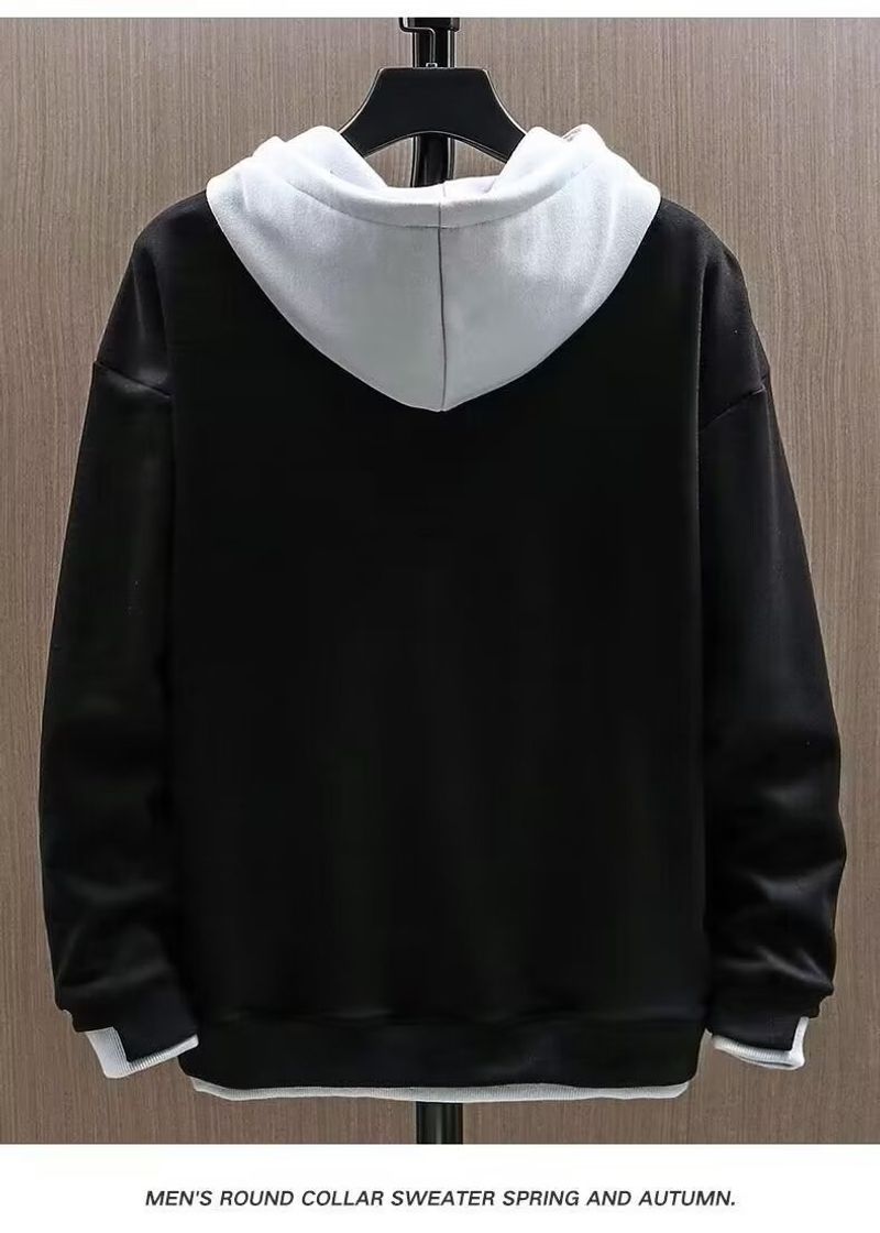 Zweiteiliger Pullover Trend 2023 Dünne Modemarke Herren Frühling und Herbst Freizeit Lockerer Kapuzenmantel_voghion.com