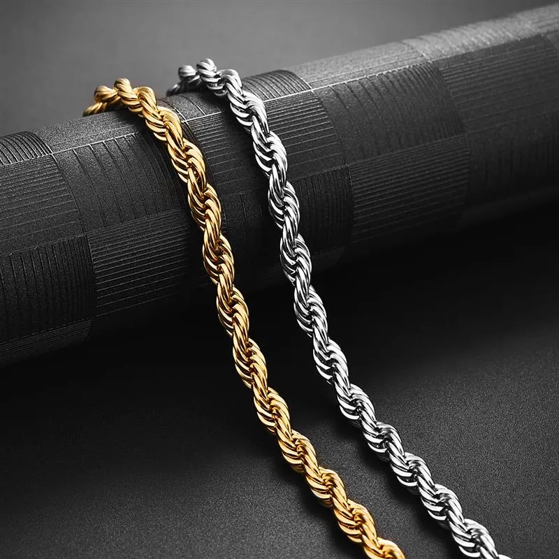 Rustfritt stålkjedehalskjede for menn og kvinner, kubansk lenke, svart gull, sierfarge, punk, choker, mote, mannsmykker, gave_voghion.com