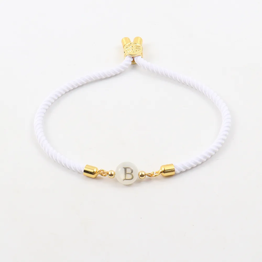 Initial Letter Charm Bracelet Handmade Rope Bangle For Women Gift_voghion.com