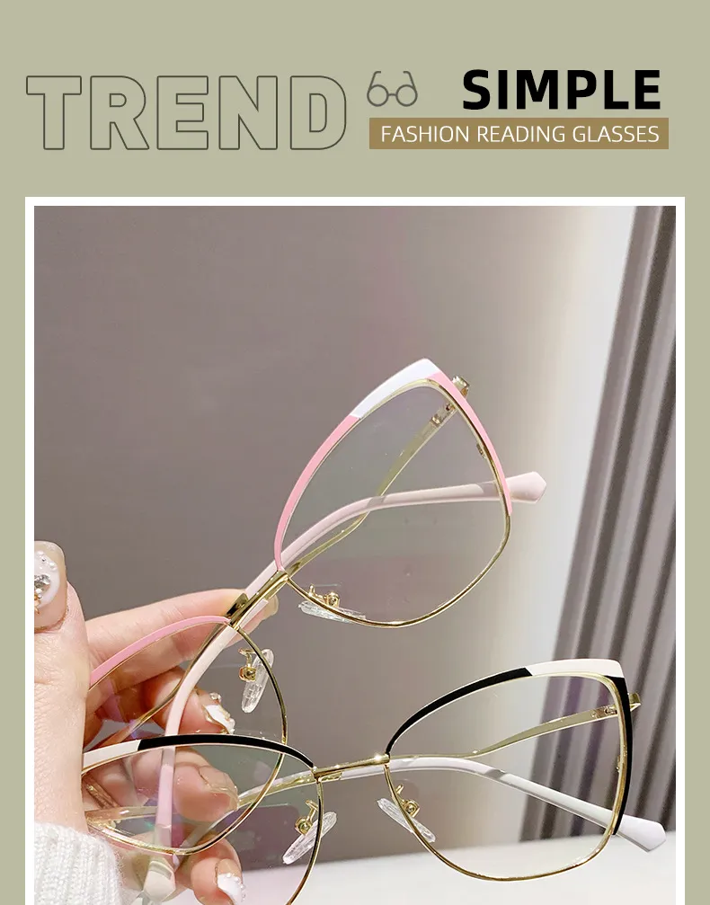 Sonnenbrillen Katzenaugen Korrekturbrillen für Damen 2024 Verschiedene Farben Blaulicht Lesebrille Transparente Brillen für Damen_voghion.com