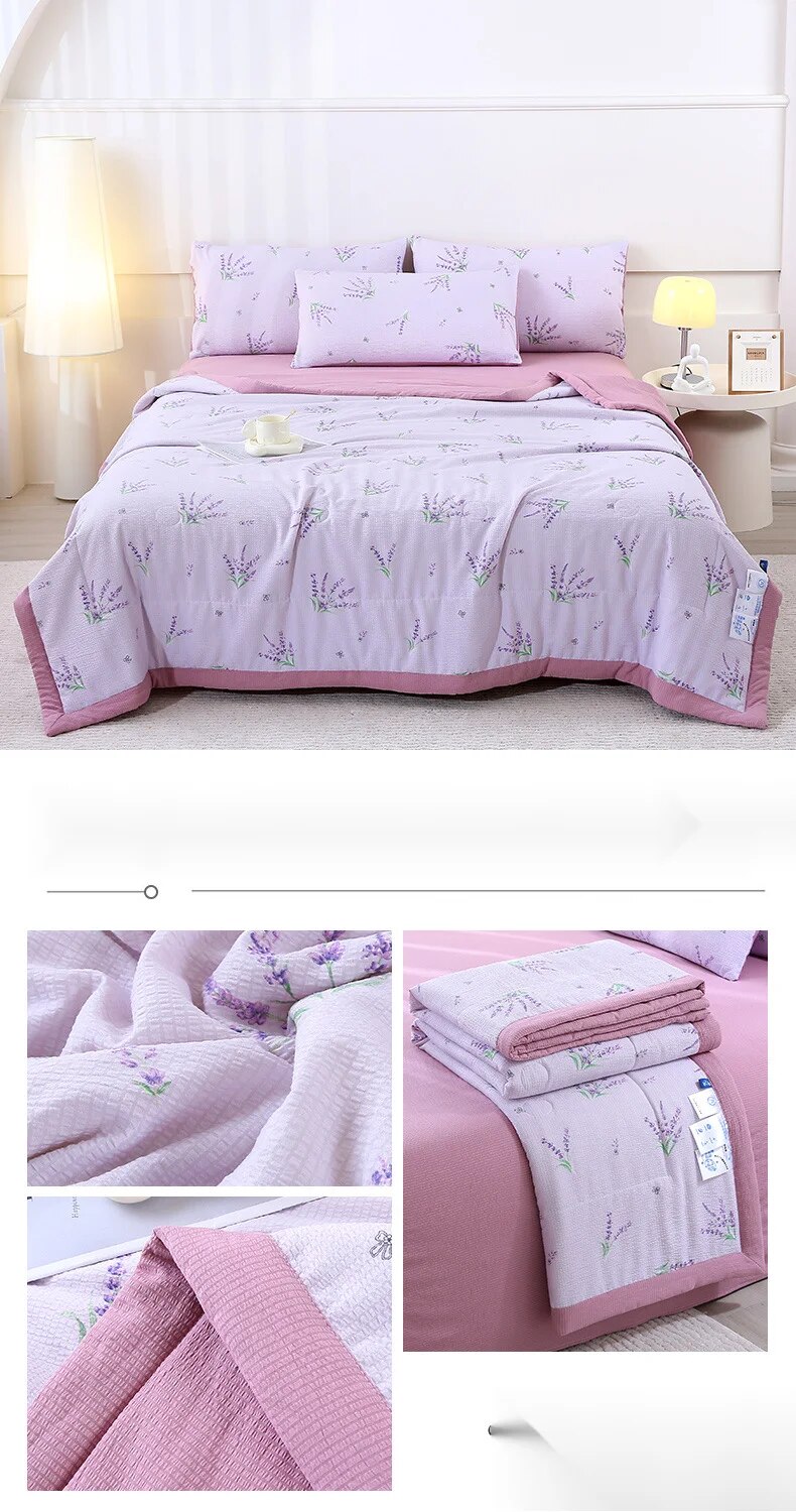 Summer four piece set, mother and baby grade air conditioning dormitory cool bubble cotton summer, home gift, thin_voghion.com