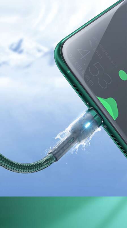 Intelligens kikapcsoló fonott szalagfény adatátvitel iPhone Huawei TypeC mobiltelefon gyors töltőkábel 3a_voghion.com