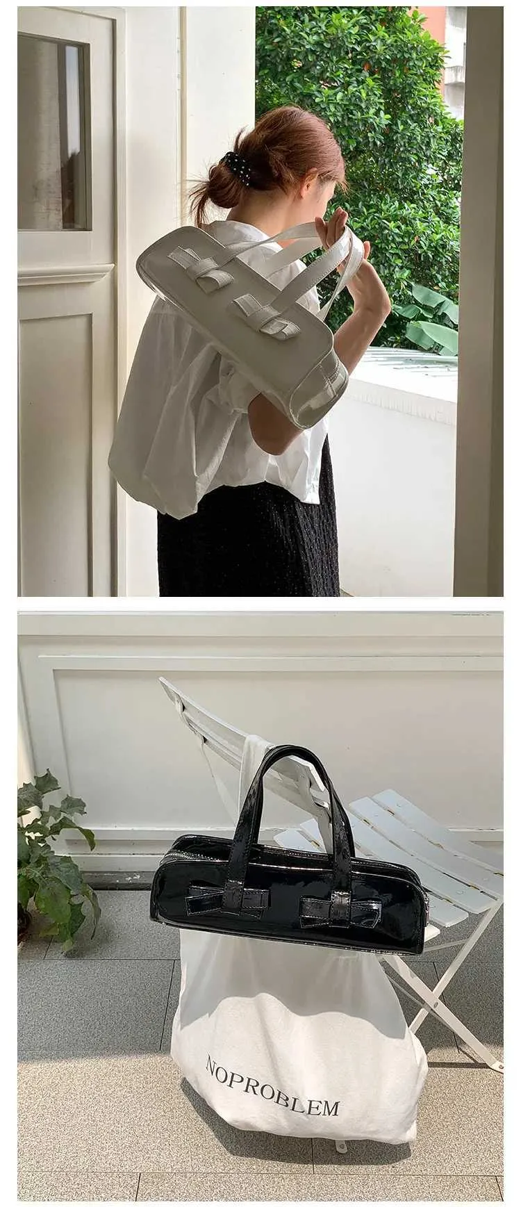 Texturéierten Lackledergrëff fir Fraen Solid Stachel Pillow Bag Weiblech Summer Versatile Shopping Handtaschen Grouss_voghion.com