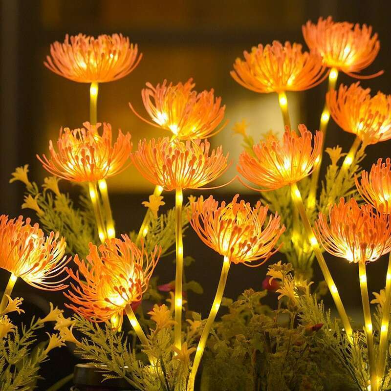 Nueva lámpara LED de diente de león con energía solar para enchufar en el suelo, para exteriores, para decorar patios, con simulación de césped y césped._voghion.com