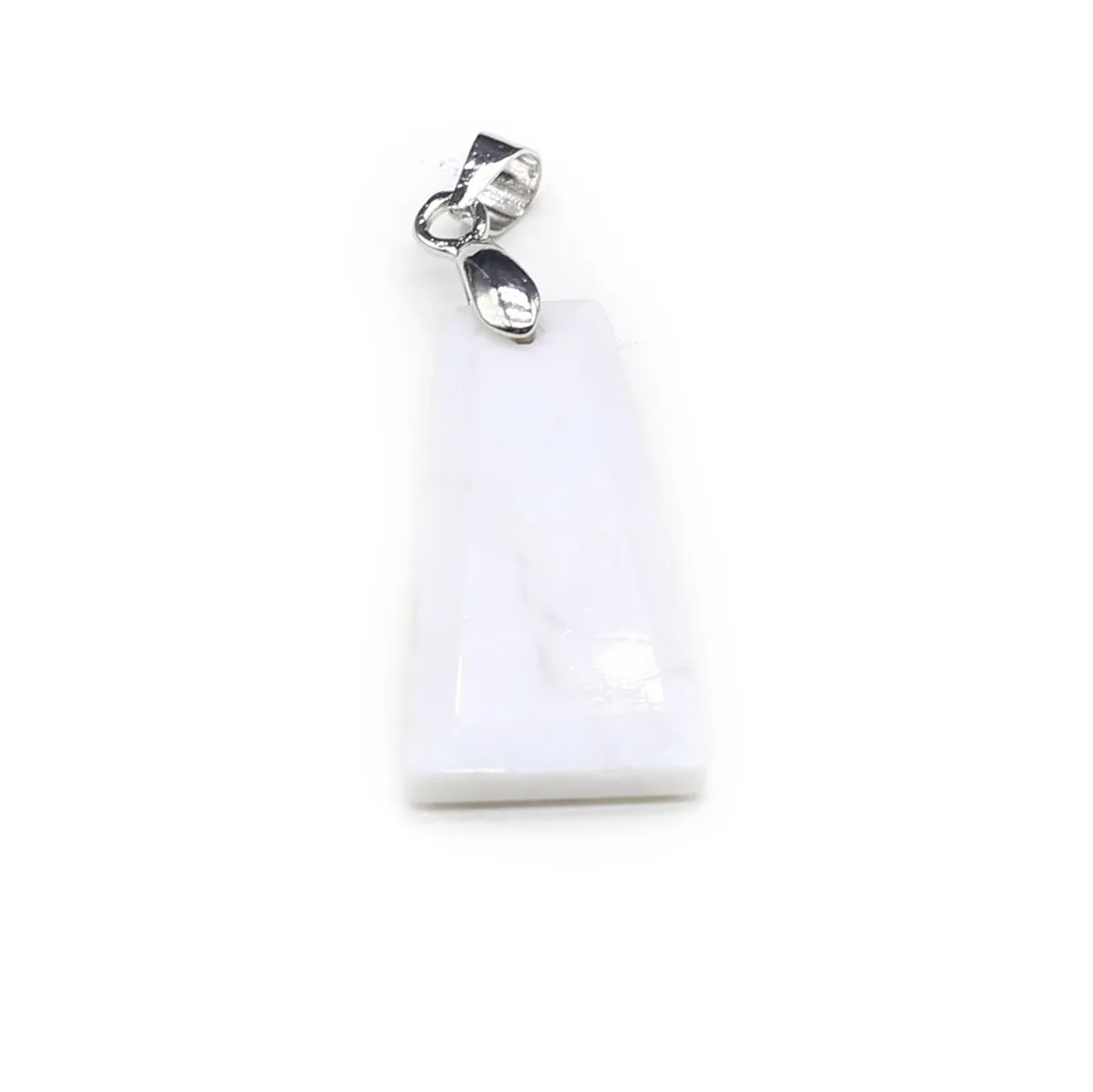 Collane con ciondolo 10 pezzi all'ingrosso pietra naturale quarzo rosa agata trapezoidale creazione di gioielli fai da te collana orecchini_voghion.com