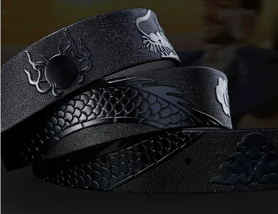 Naujo stiliaus, aukštos kokybės, firminio dizainerio diržai su vario drakono sagtimi vyrams ir moterims, juosmens diržas su natūralia oda_voghion.com