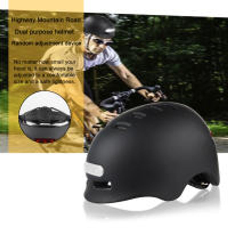 Black Mountain Bike Helmet With USB Charging Light_voghion.com