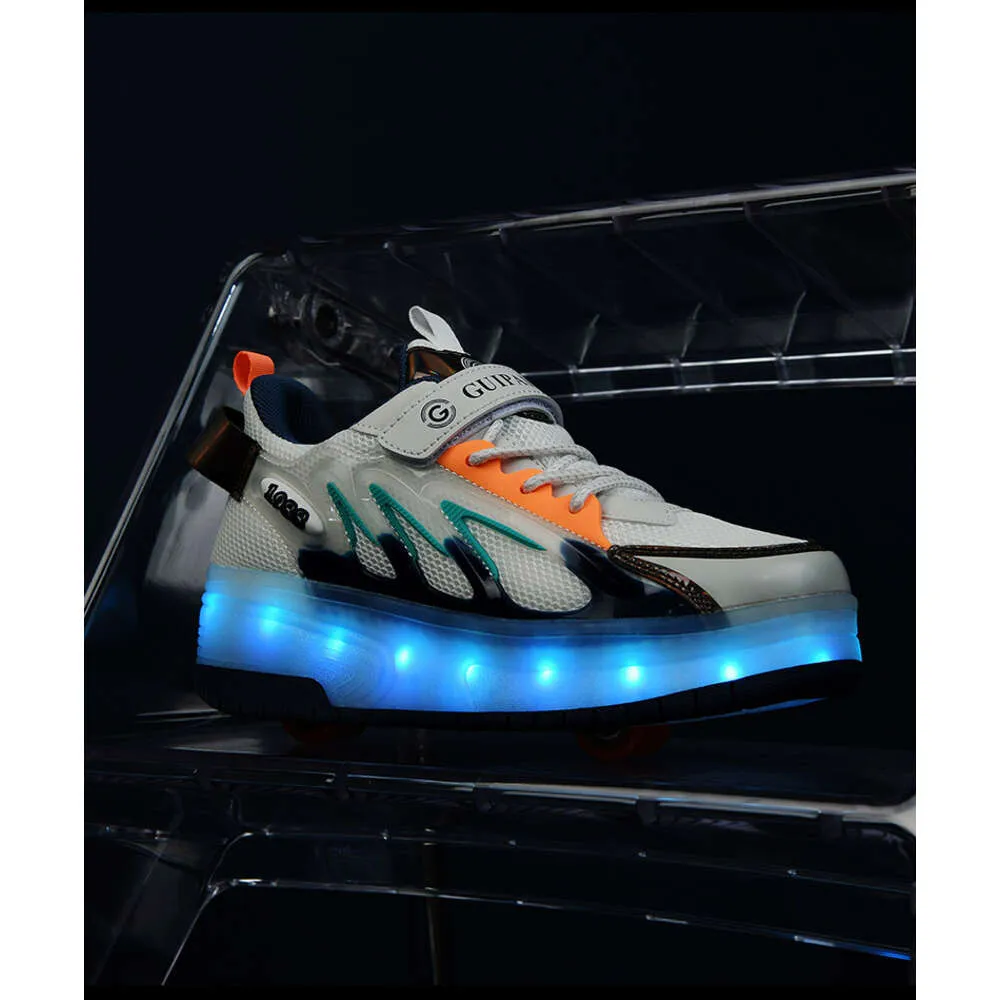 Kinderen Roller Skate Schoenen Led Licht Jongens Meisjes Met 4 Wielen Sport Sneakers Kerstmis Verjaardag Kinderen Show Cadeau_voghion.com