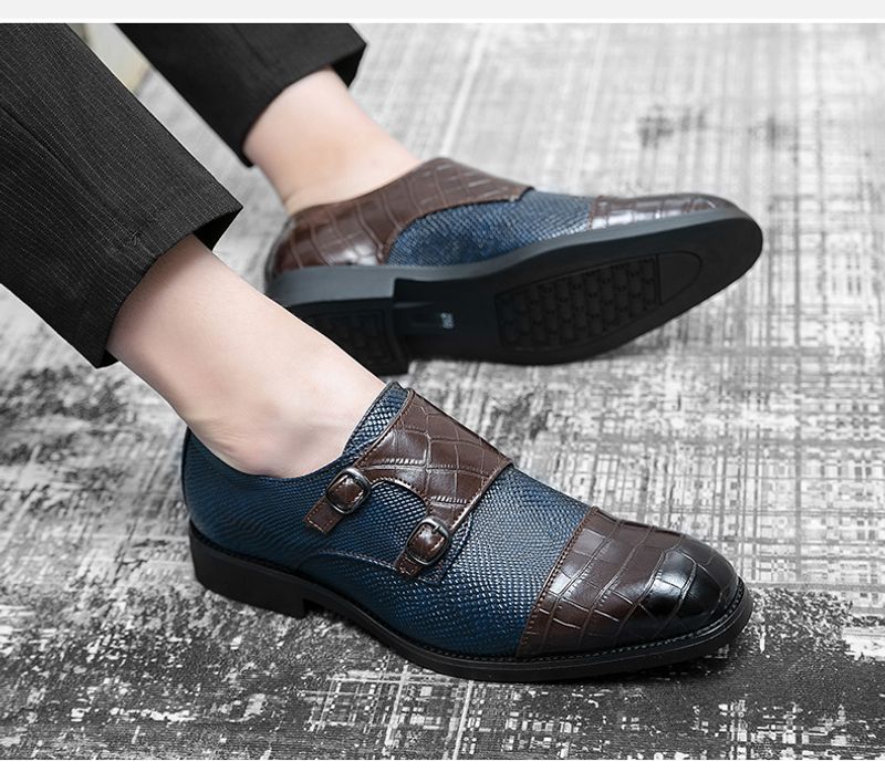 Herenschoenen dubbele gesp grote maat zakelijke casual leren heren zwarte formele ing monk schoenen_voghion.com