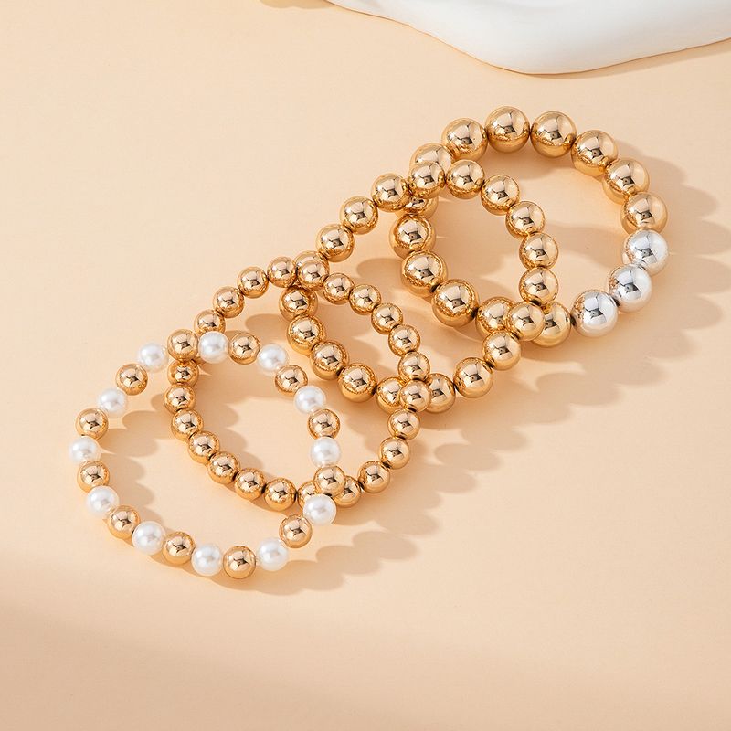 Elegant Simple Style Color Block CCB Arylic Beaded Bracelets Wholesale_voghion.com