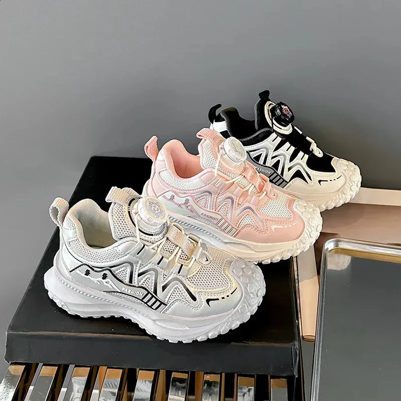 Dziecięce sportowe buty dla chłopców antypoślizgowe PU dziewczęce do koszykówki modne skórzane buty dziecięce krótkie i grube do szkoły tenisowej_voghion.com
