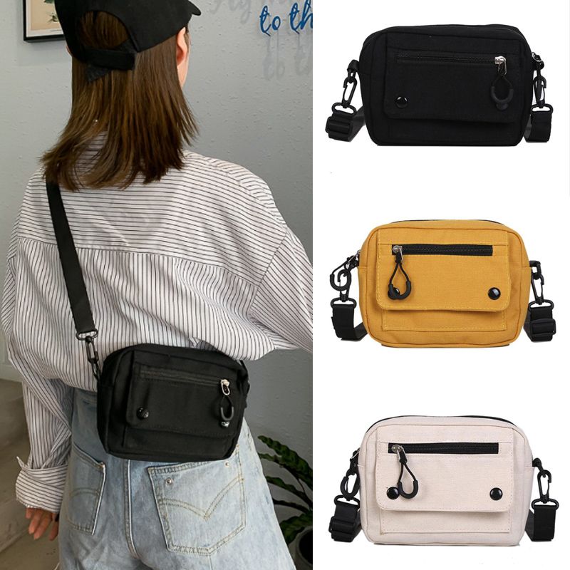 Frauen Canvas Handtaschen koreanische Mini Student Tasche Handy einfache kleine Umhängetasche Casual Damen_voghion.com