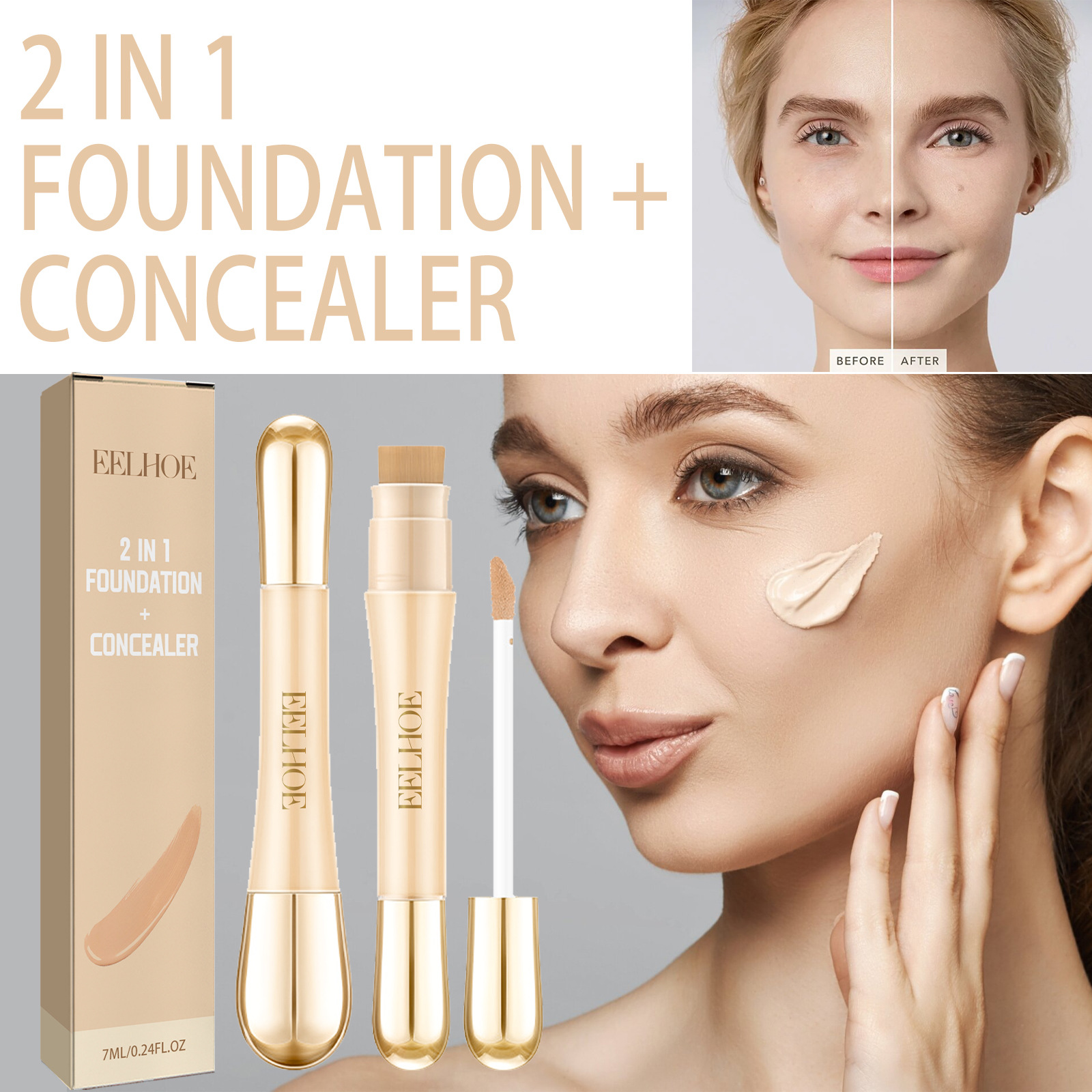 EELHOE Moisturizing Double Head concealer_voghion.com
