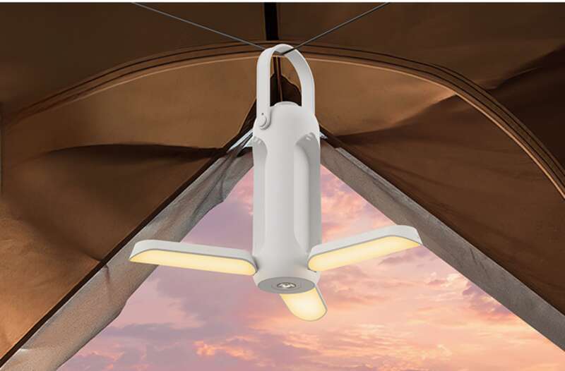New Multifunctional Camping Light, 10000mAh Battery, Tri Color Dimming, USB Emergency Charging One Step Faster_voghion.com