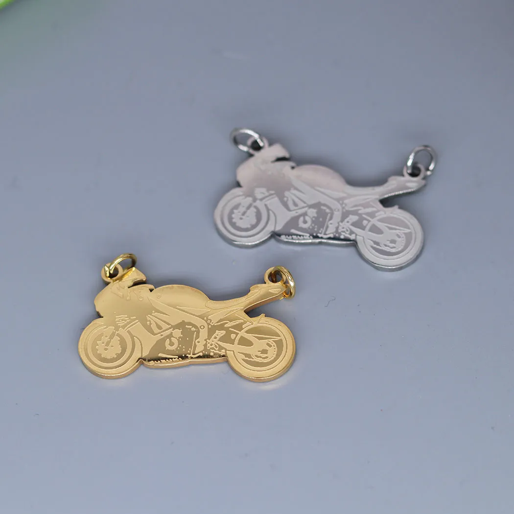 Collane con ciondolo 2 pezzi/lotto Punk Motocicletta per collana Braccialetti Gioielli Artigianato Realizzazione di risultati Fatto a mano Inossidabile_voghion.com