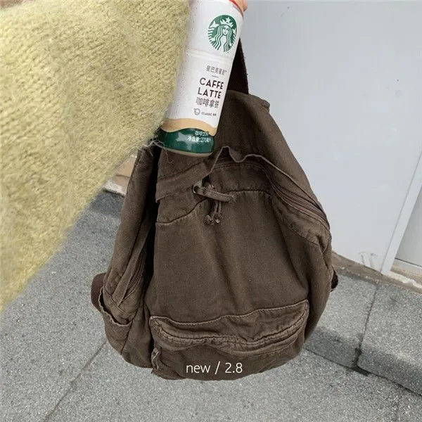 Vintage Backpack For Canvas Women Rucksack Zipper Casual Medium-Capacity Preppy Style Female Bag_voghion.com