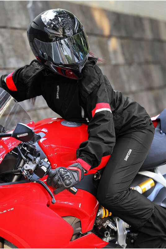 WOSAWE Motosiklet Yağmurluk Seti Açık Hava Bisikleti Tam Vücut Bölünmüş Yağmur Pantolonu Gizli Ayakkabı Kılıfları ile_voghion.com