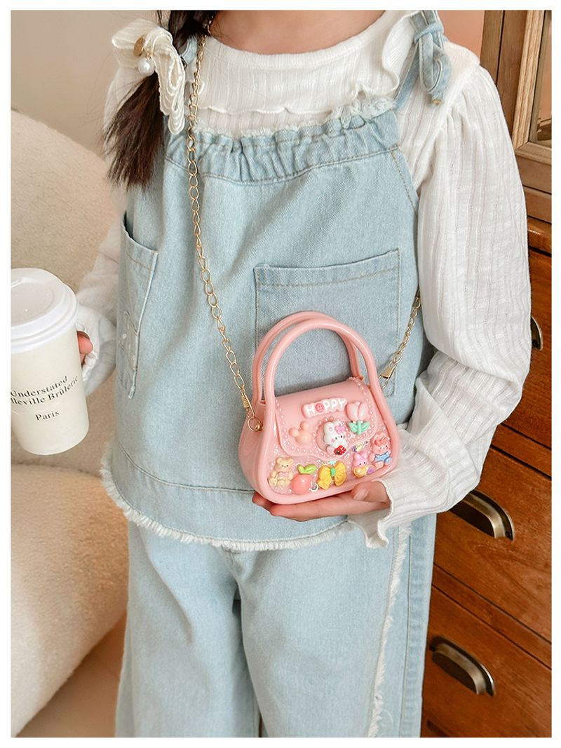 Kleine Umhängetasche mit Kette Kinder, 2024, neue Einzel-Schulter-Umhängetasche, modische Jelly-Korean-Edition, für_voghion.com