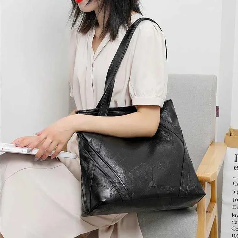 Women's Shoulder Bag Pu Leather Commuter Handbag Large Capacity_voghion.com