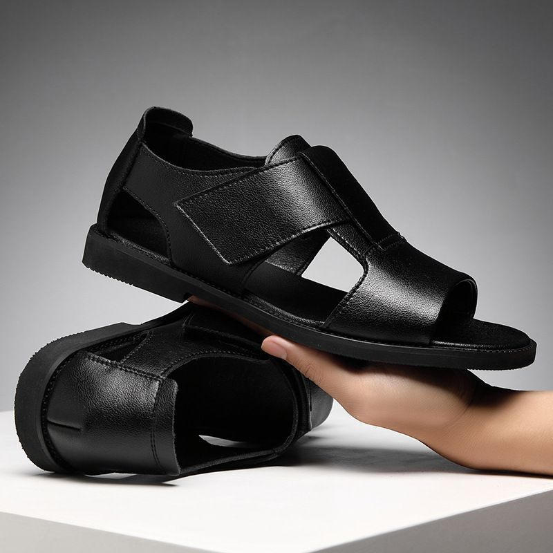 Men's Roman Sandals 2023 New Summer Open Toe Breathable Cowhide Casual Vieamese Slippers Outdoor Beach Shoes Size 47_voghion.com