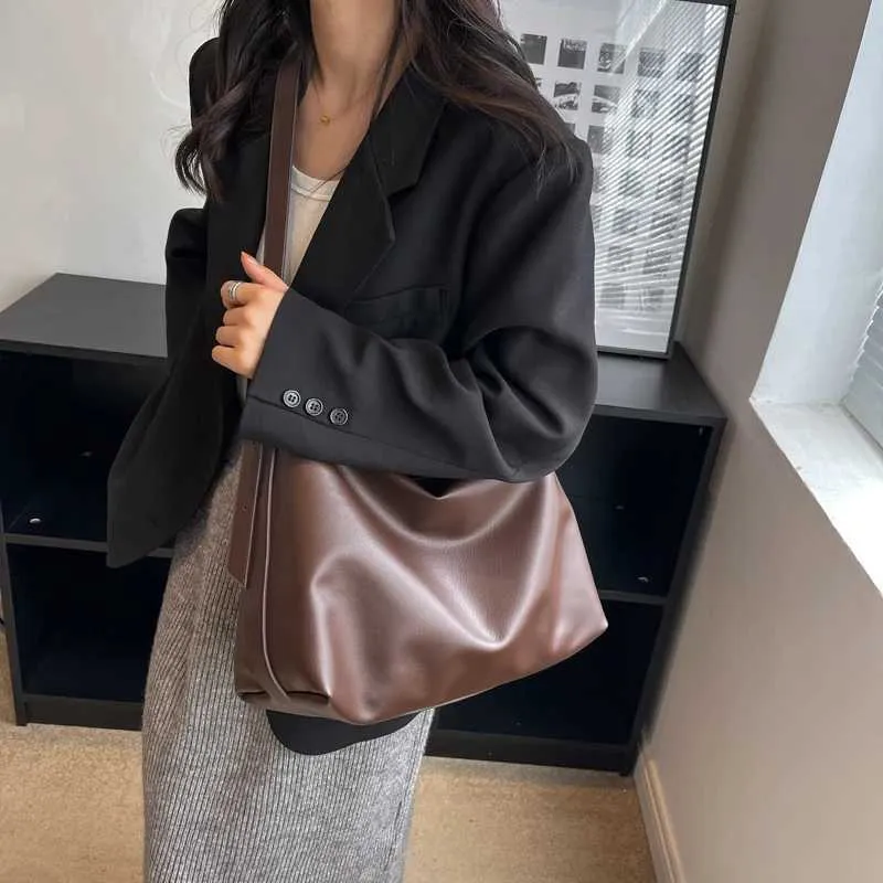 Lässige Schulter Mode Shopping Einfarbig Retro Große Designer Reißverschluss Damen Taschen Y241216_voghion.com