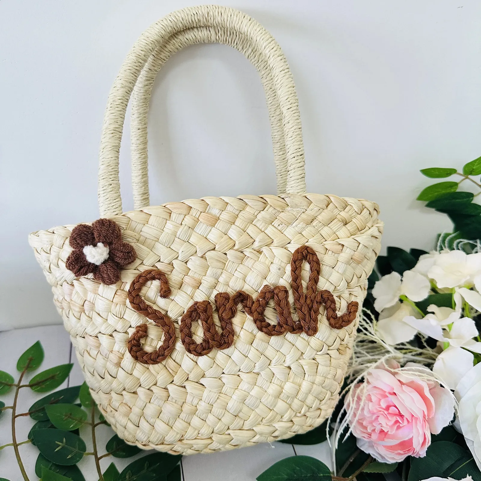 Customized straw bags Personalized WEDDING GUEST GIFT monogrammed bag bridal shower bagscustom beach bagstraw_voghion.com