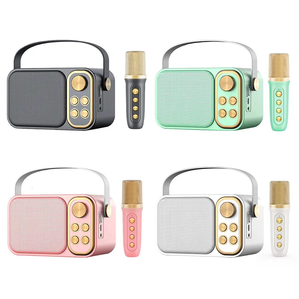 Microphones Bluetooth Speaker Classical Retro Players Karaoke Stereo Sound Portable Mini Speakers Subwoofer Home Travel_voghion.com