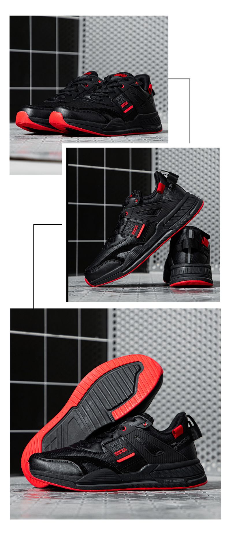Baasploa Men Sport Leather Casual Fashion Waterproof Lightweight Sneakers Non-slip Walking Shoes Male Sneaker_voghion.com