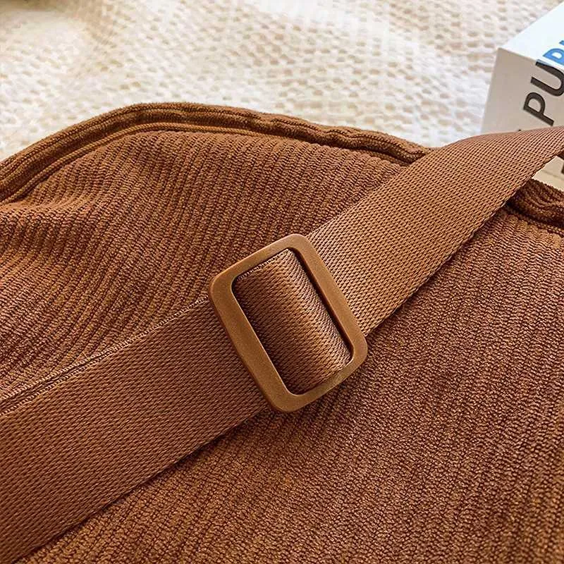 Borsa a tracolla Hobos da donna in velluto a coste tinta unita, retrò, casual, da donna, da viaggio quotidiano, da donna, messenger_voghion.com