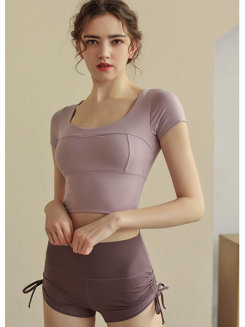 Sport Estate Nuovo Nudo Pantaloncini Vita Alta Stretta Esterno Indossare Sexy Dimagrante Tripartito Pantaloni Fiess Corsa Collant_voghion.com