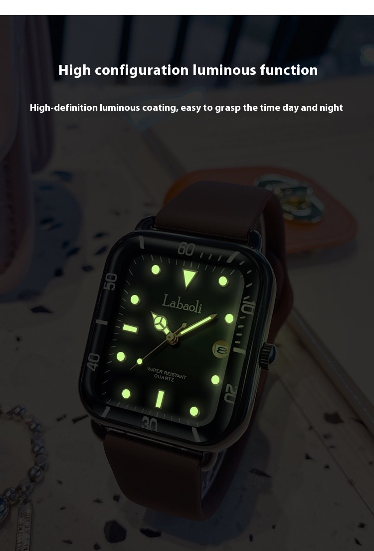 Labaoli New Scale avec calendrier carré montre pour femme, montre polyvalente décontractée_voghion.com