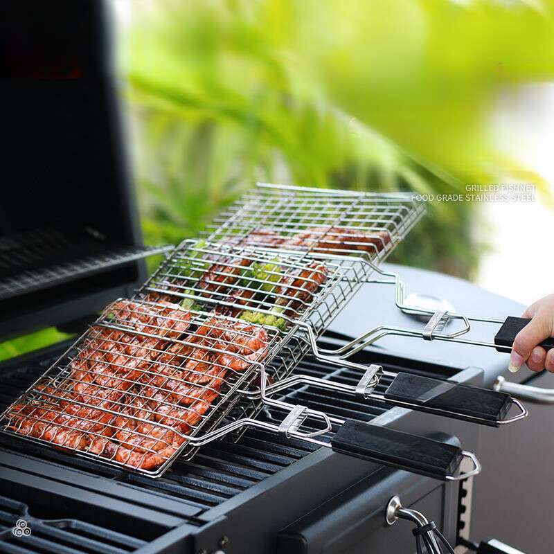 【 94 % positive Bewertungsrate 】 Fire Shepherd 304 Edelstahl Grillfisch-Clipnetz, Grillroste, Schienen, Barbecue_voghion.com