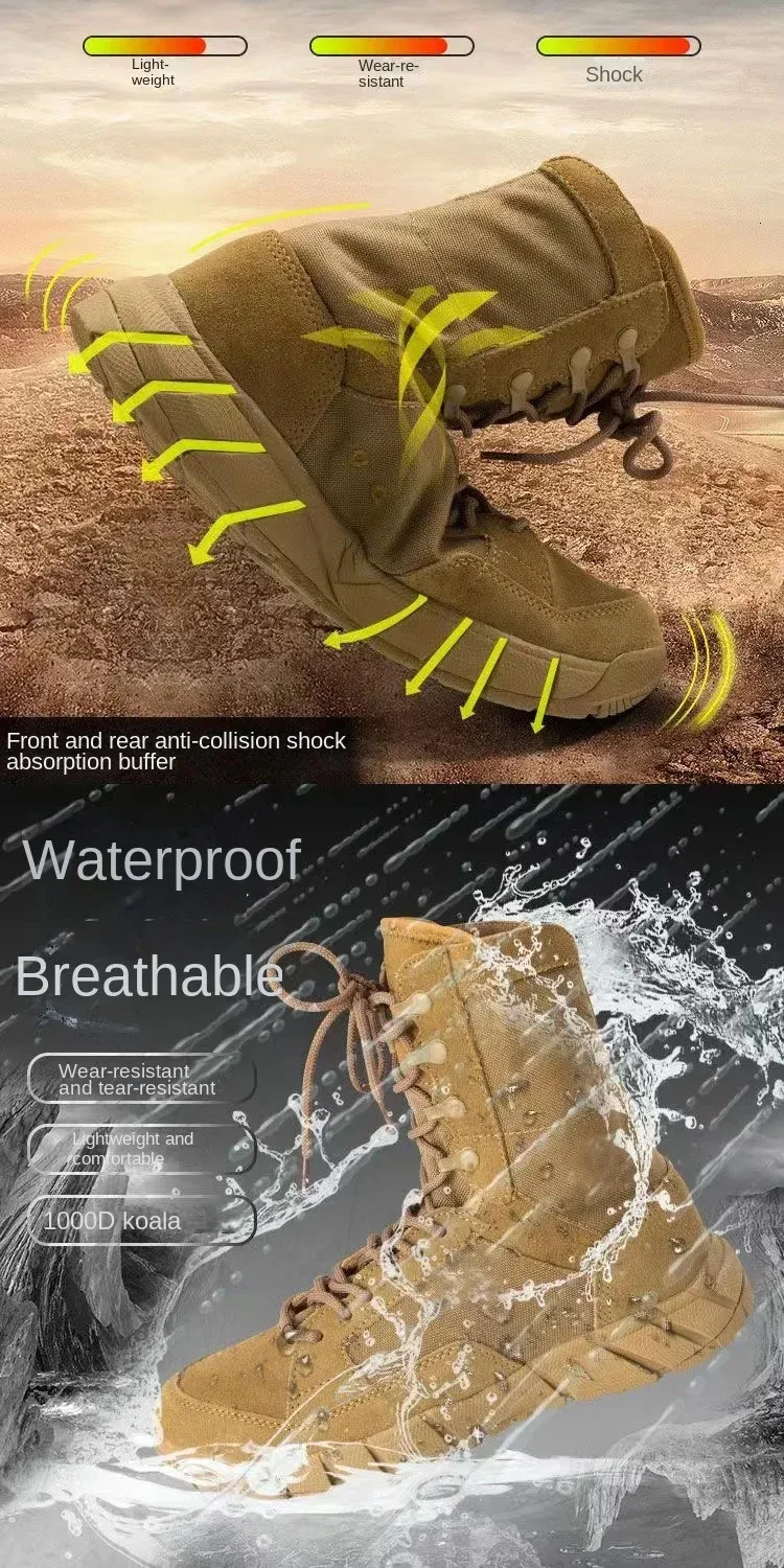 Tactical Boots For Men Durable Hiking Shoes Desert Combat Style_voghion.com
