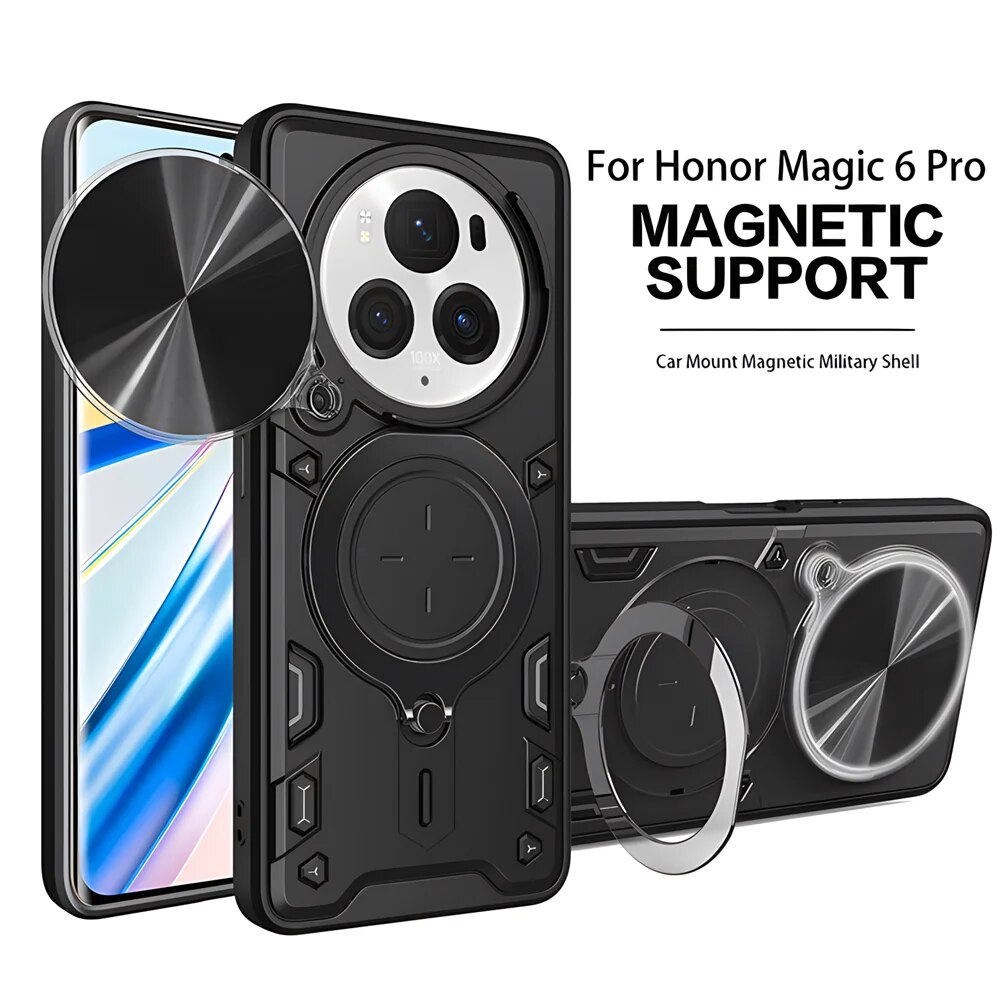 Magic 6 Pro Lite Car Holder Magnetic Case For Honor X9B X8B X7B X8 X8A X7A X7 X6 Kickstand Cover Phone Accessories_voghion.com