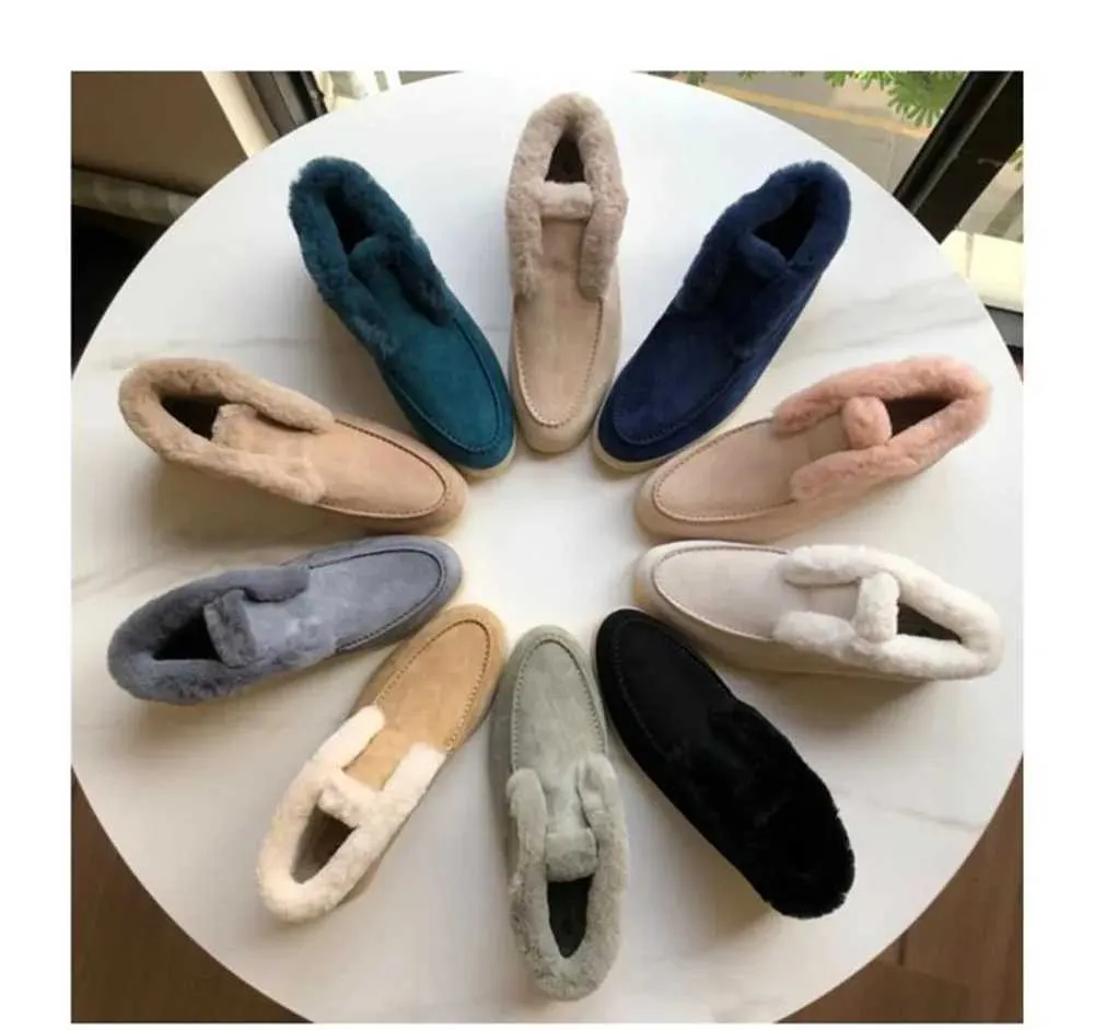 Casual Winter Short Snow Boots for Women Natural Wool Fur Loafers Cow Suede Warm Flat Shoes L * P z241106_voghion.com