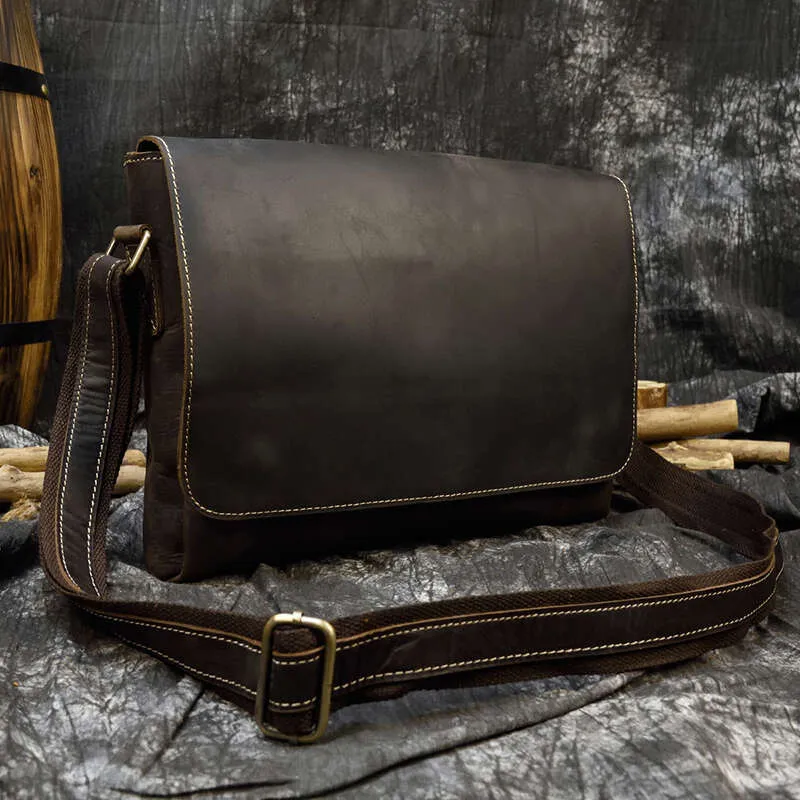 Vintage Crazy Horse Aktentaschen Laptop Büro Für Männer Abdeckung Messenger herren Leder Tasche Computer Taschen_voghion.com