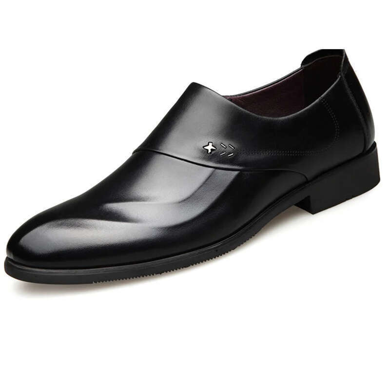 Zapatos de boda británicos de piel de vaca sin cordones para hombre, informales, de primavera y otoño_voghion.com