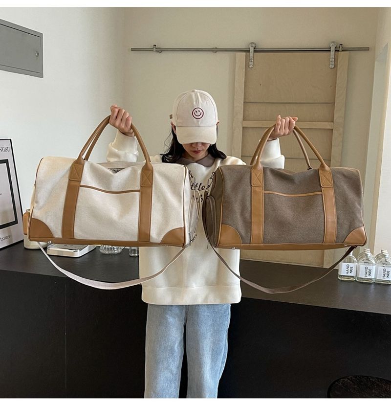 Neutrale Handreisetasche, große Outdoor-Reisetasche, Sport- und Fiesstasche Damen, Retro-Gepäcktasche aus Canvas für_voghion.com